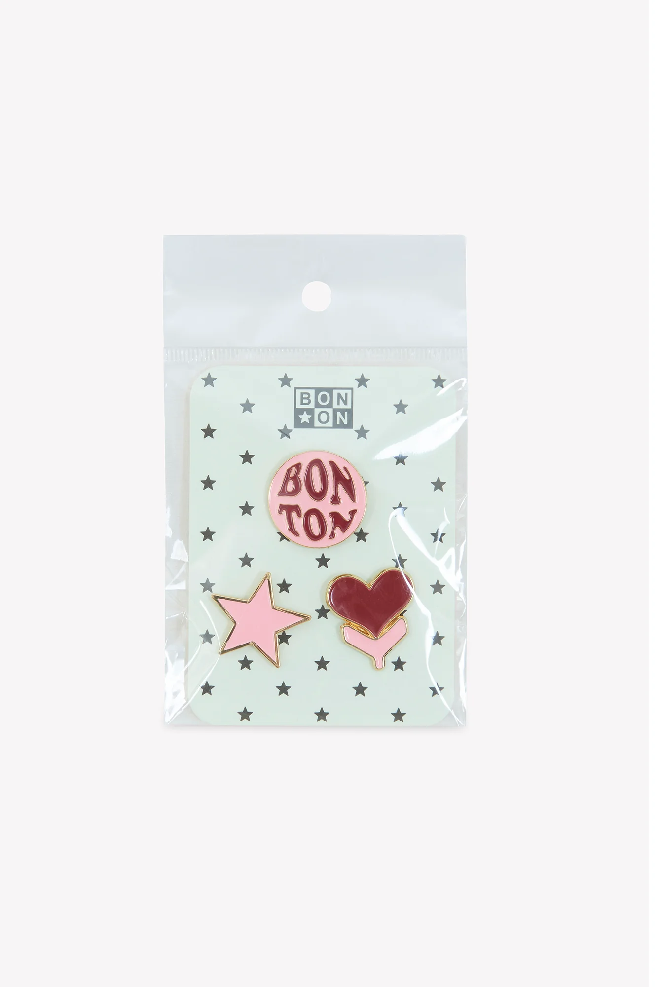 Set 3 Pins - Rose cœurs - Image 3
