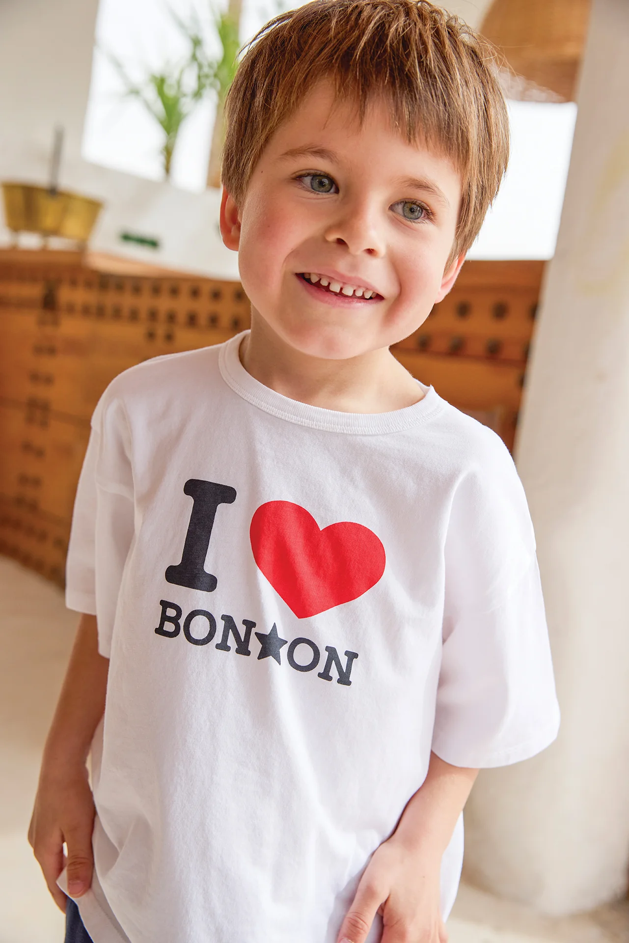 T-shirt - Livio blanc I love Bonton