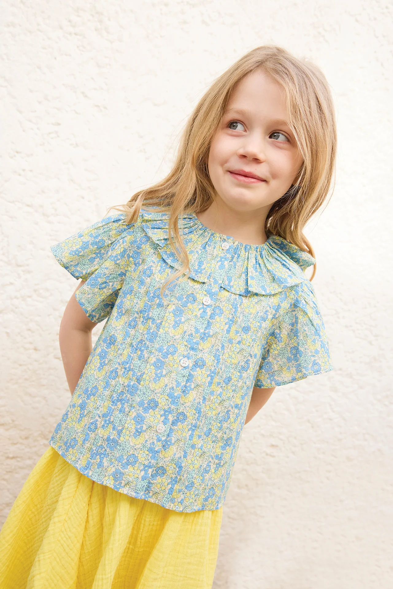 Blouse - Nancy Fleurs Vintage Bleu - Image 4
