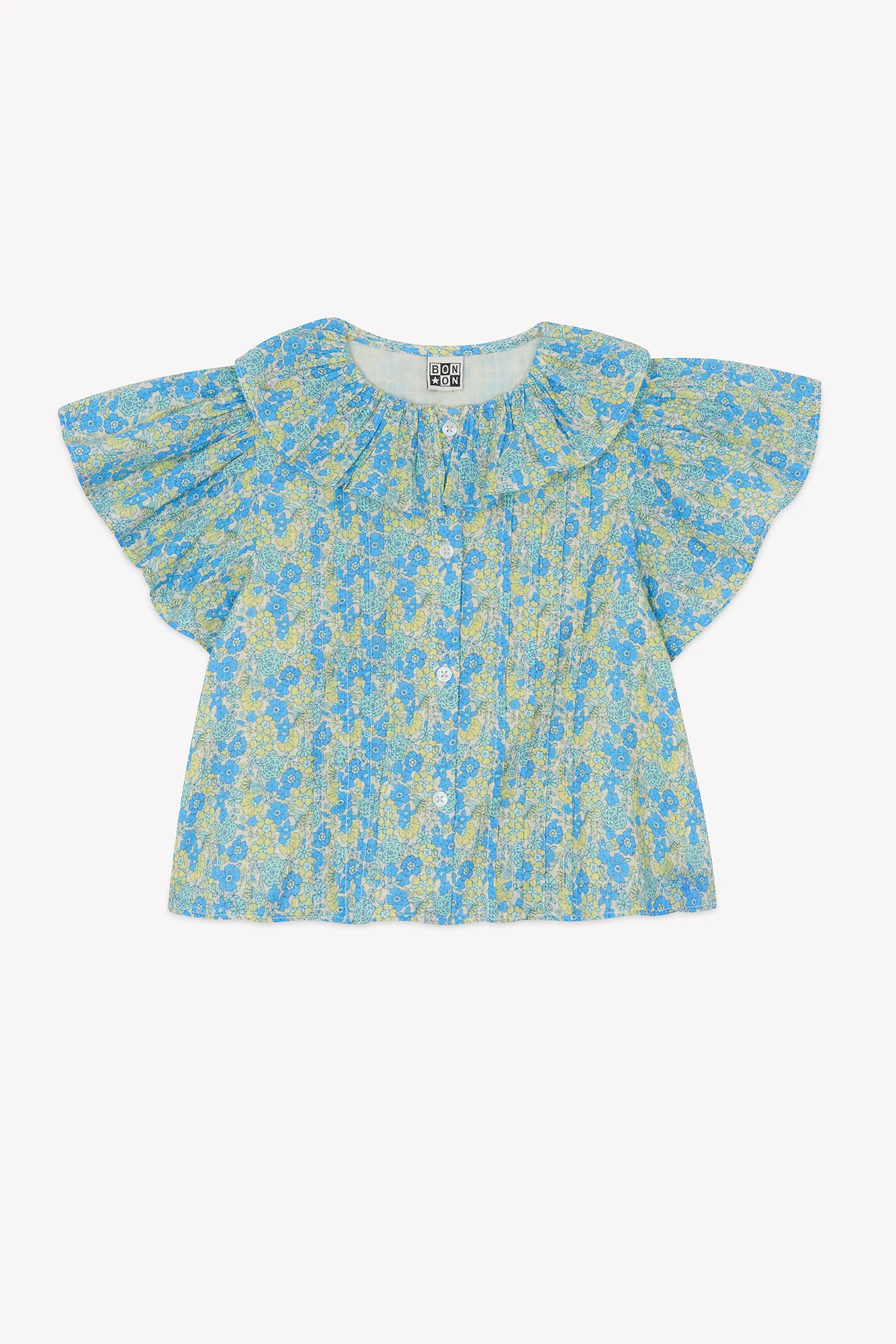 Blouse - Nancy Fleurs Vintage Bleu - Image 7