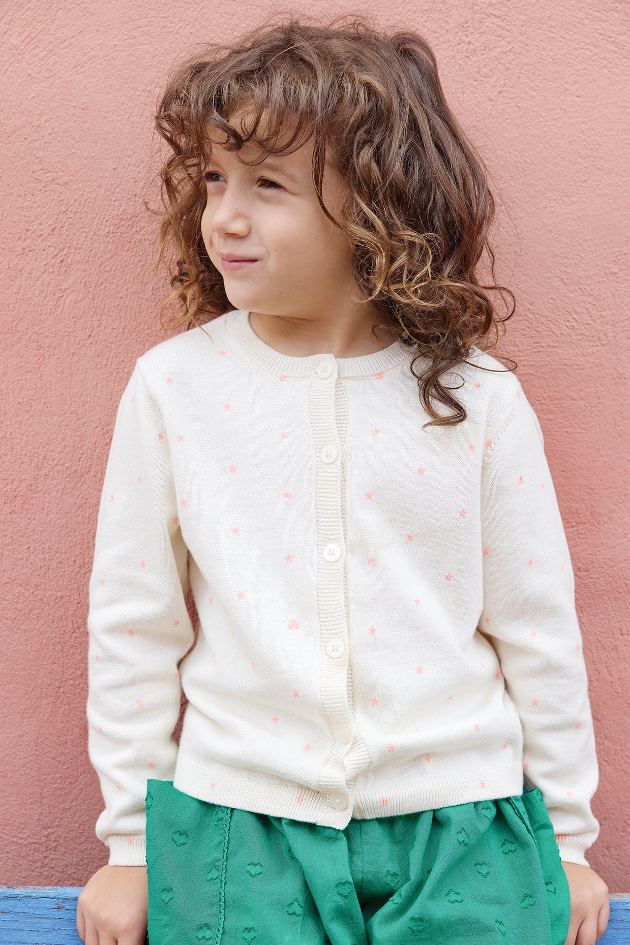 Cardigan - Lilou Star Ecru Bonton