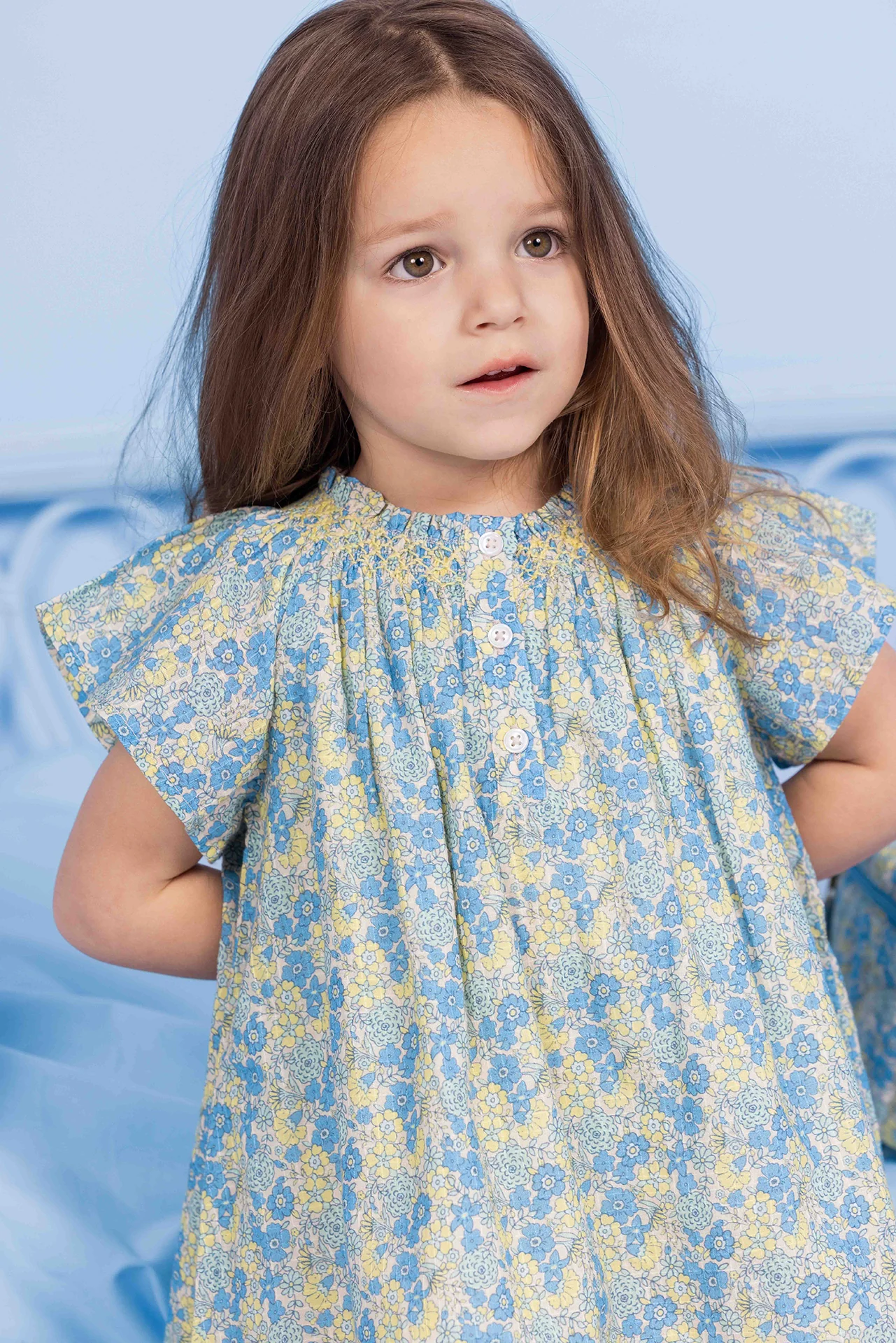 Robe - Noisette Fleur Vintage Bleu - Image 3