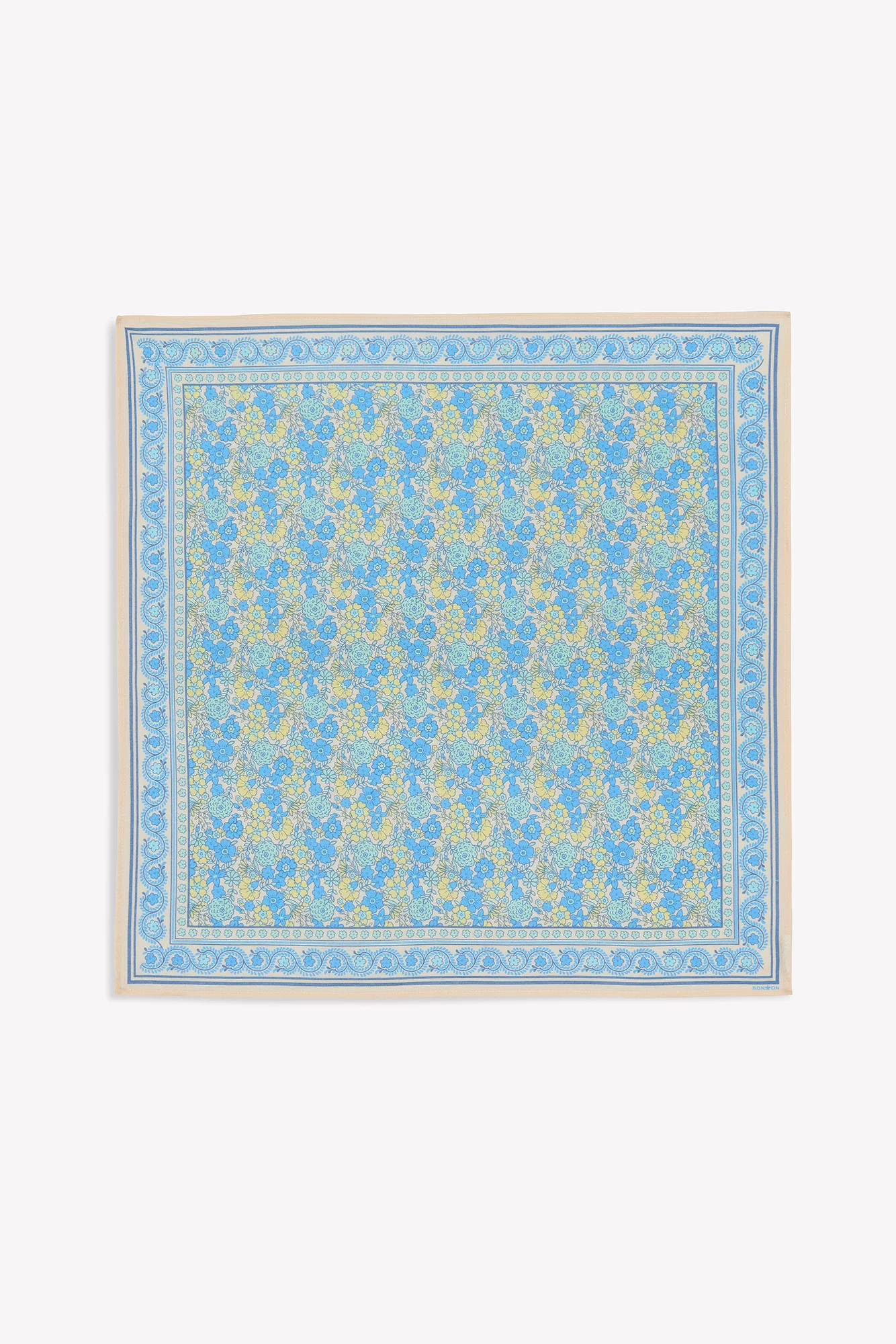 Foulard - Fleur Vintage Bleu - Image 5