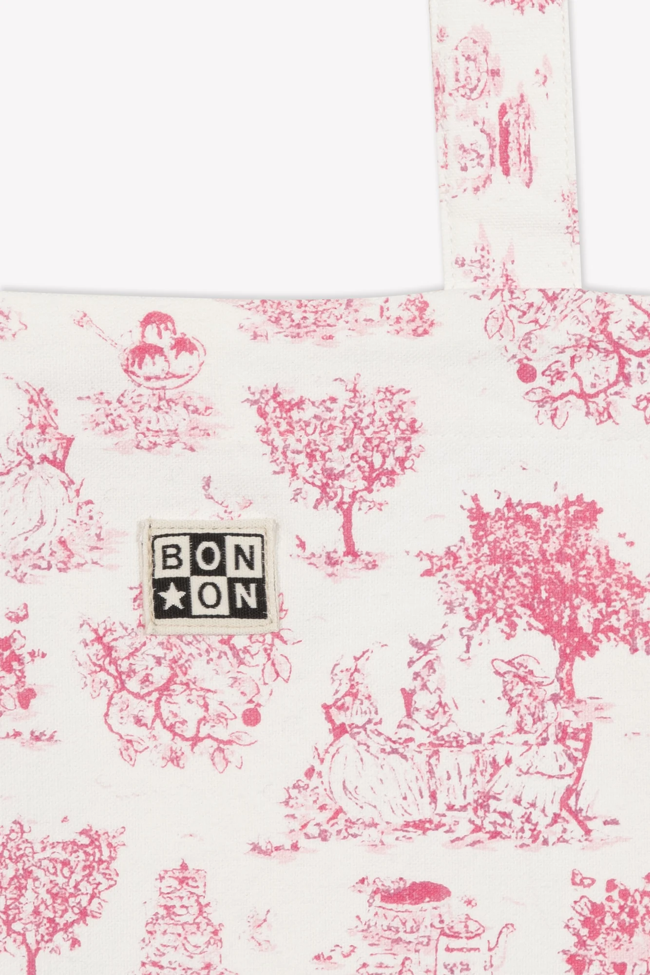 Book bag - Amy rose toile de coton imprimée Jouy - Image 3