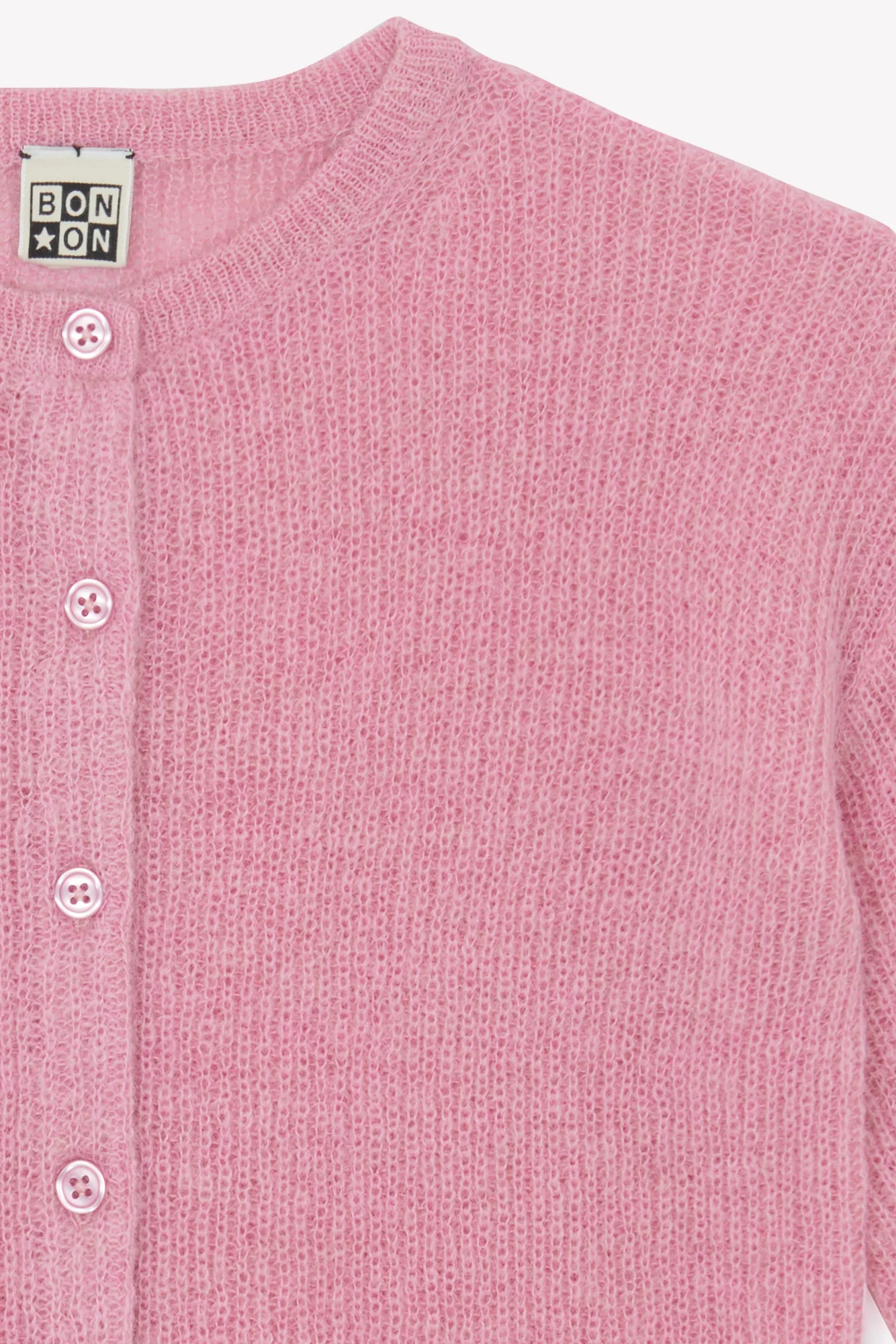 Cardigan - Lizbeth rose gelato en maille côtélé - Image 5
