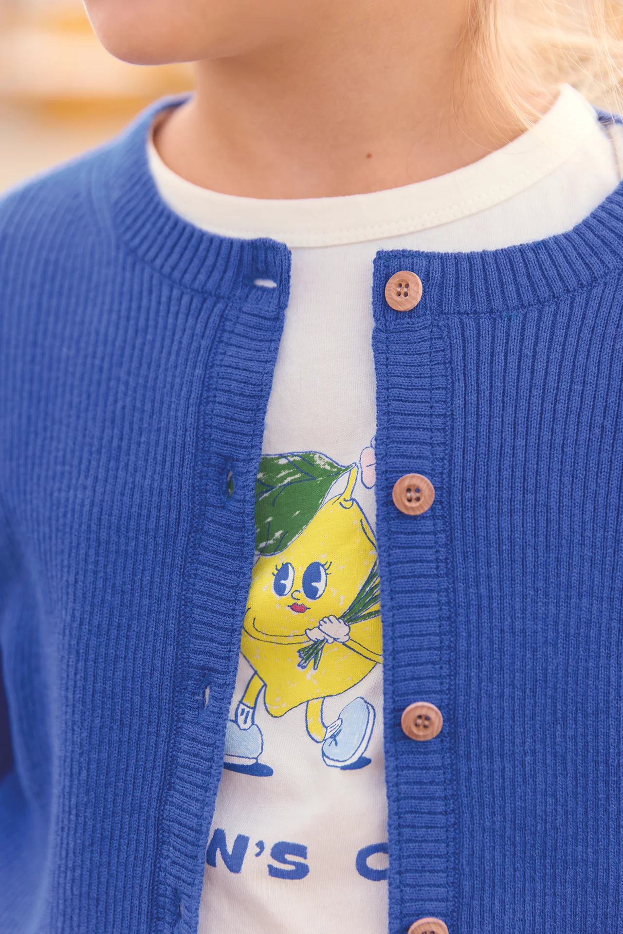 Cardigan - Lotta bleu fou en tricot côtelé - Image 2