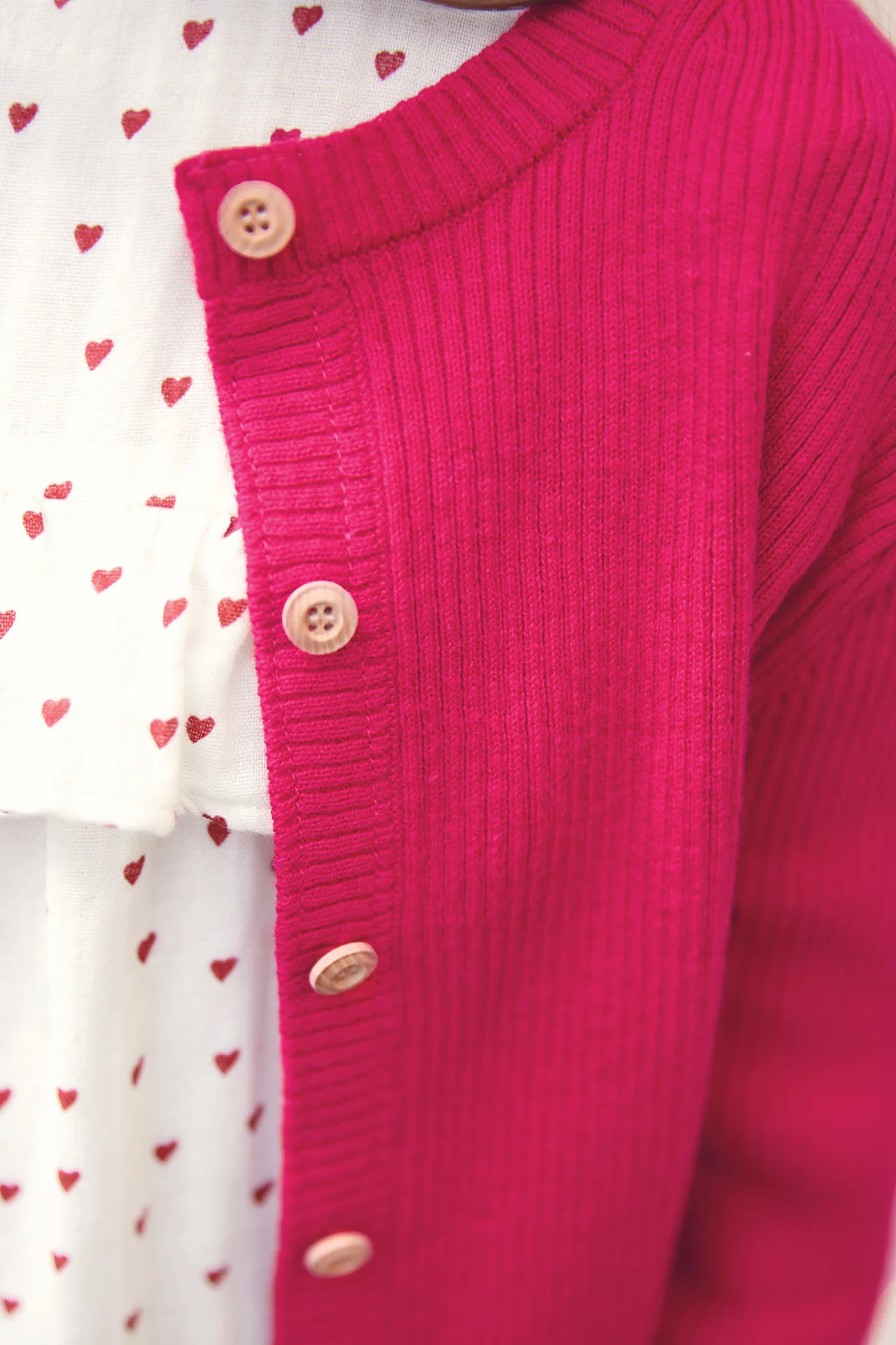 Cardigan - Lotta rose guili en tricot côtelé - Image 2