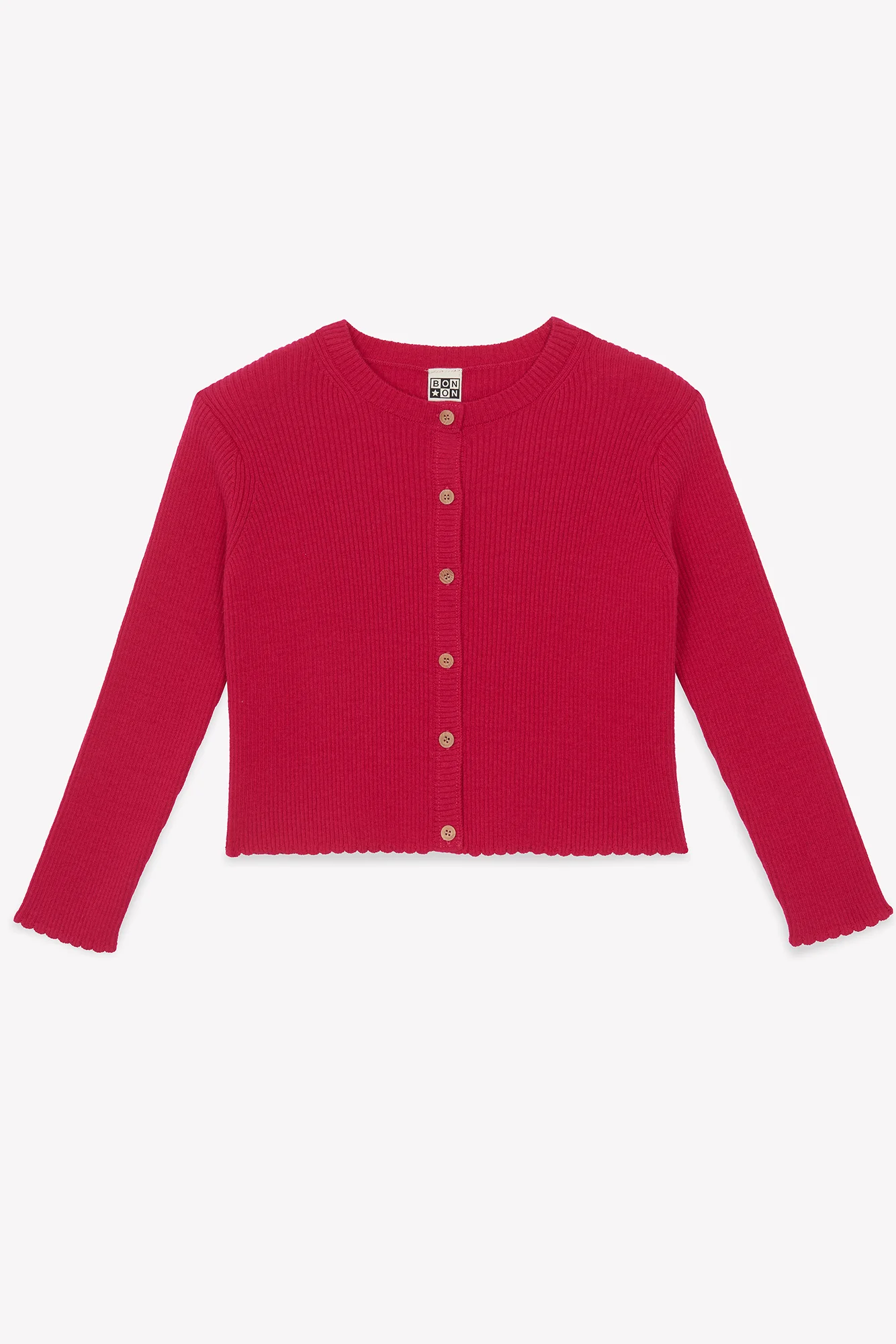 Cardigan - Lotta rose guili en tricot côtelé - Image 3
