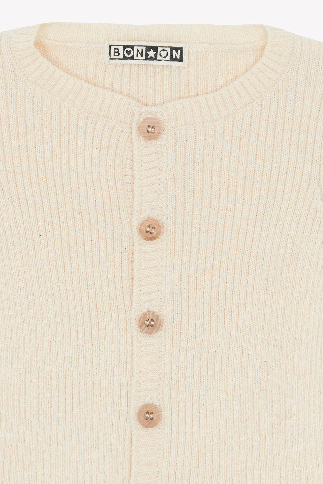 Cardigan - Paminot écru bonton - Image 2