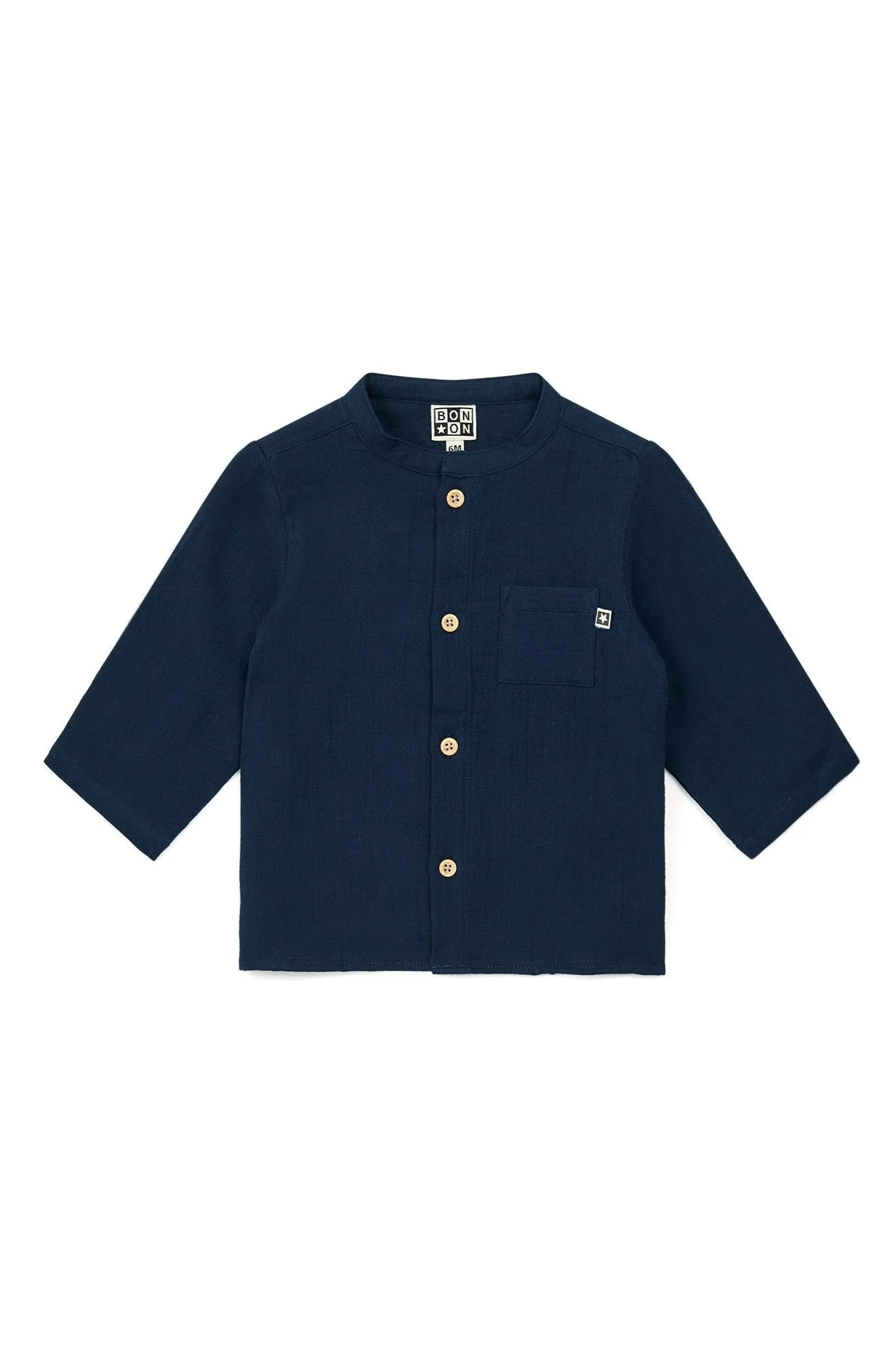 Chemise - Inter bleue Bébé en gaze 100% coton biologique certifié GOTS