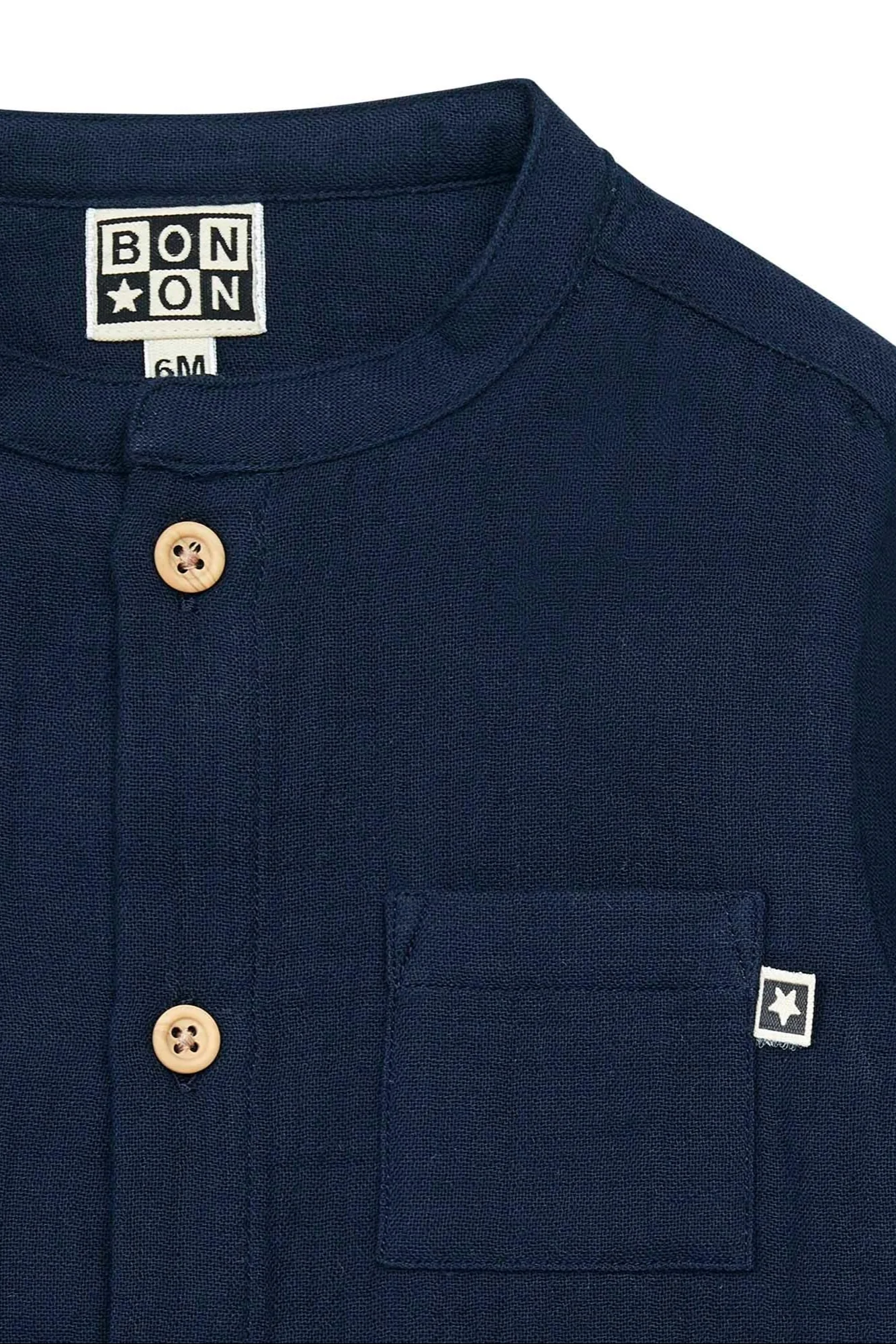 Chemise - Inter bleue Bébé en gaze 100% coton biologique certifié GOTS - Image 3