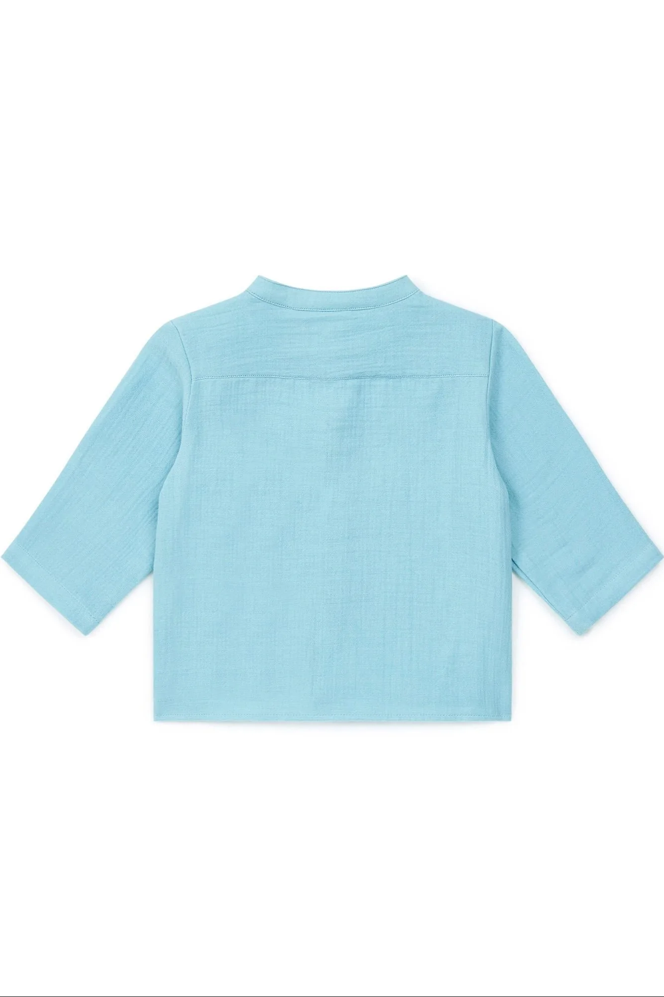 Chemise - Inter bleue Bébé en gaze 100% coton biologique certifié GOTS - Image 2