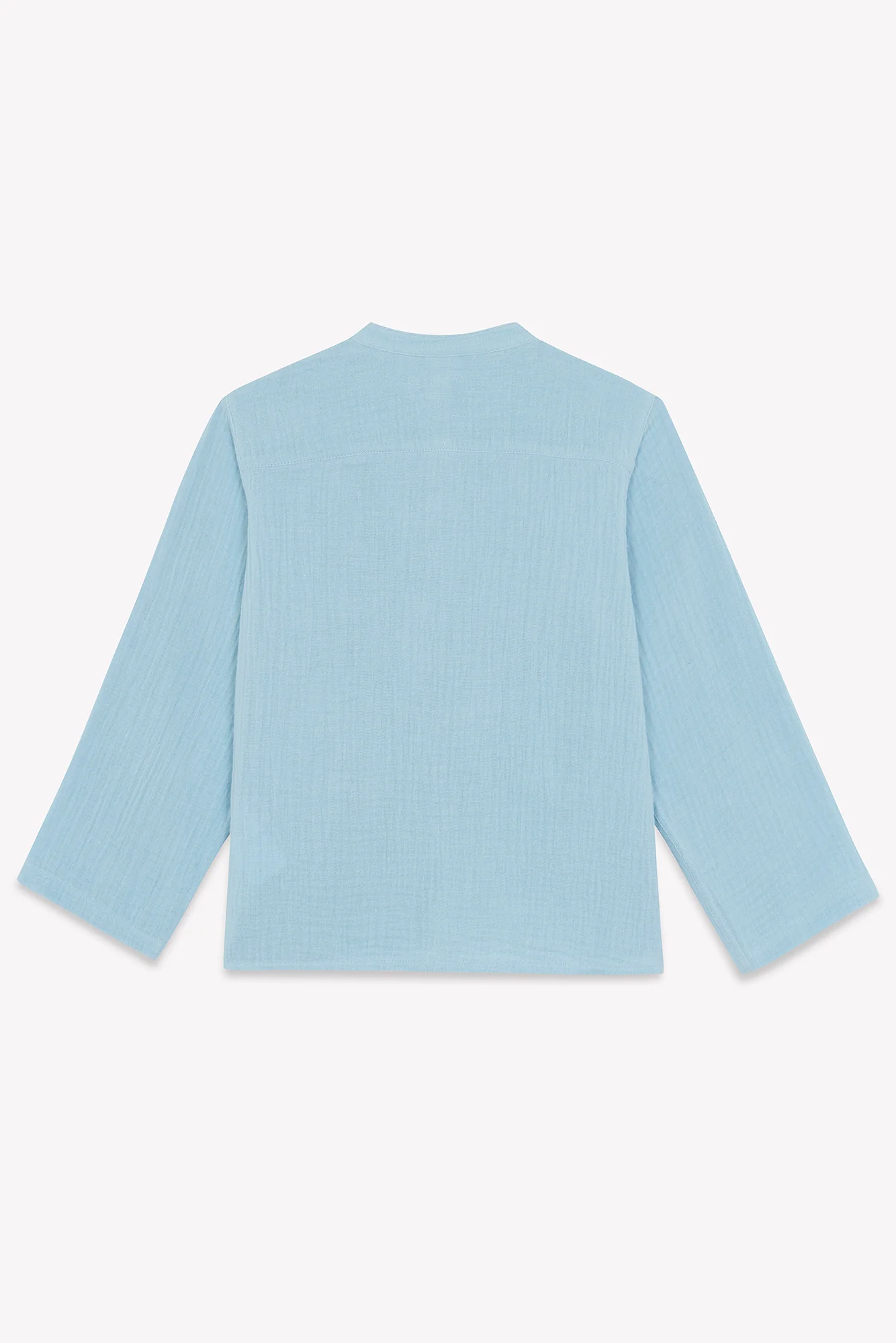Chemise - Internet bleue en gaze 100% coton biologique certifié GOTS - Image 3
