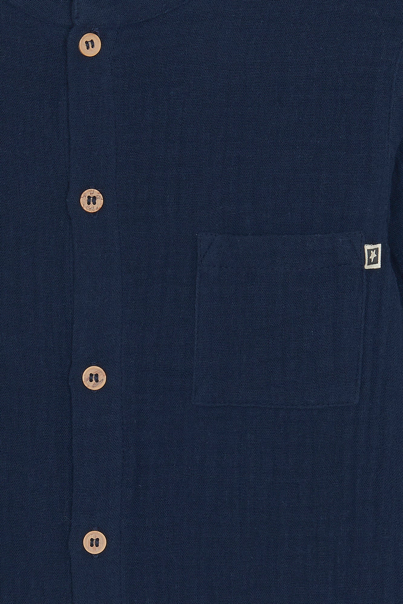 Chemise - Internet bleue en gaze 100% coton biologique certifié GOTS - Image 2