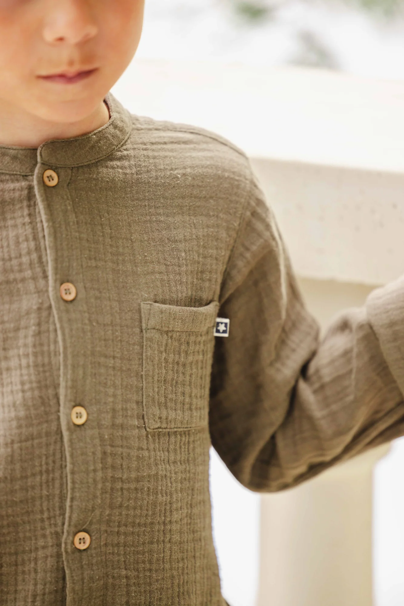 Chemise - Internet verte en gaze 100% coton biologique - Image 2