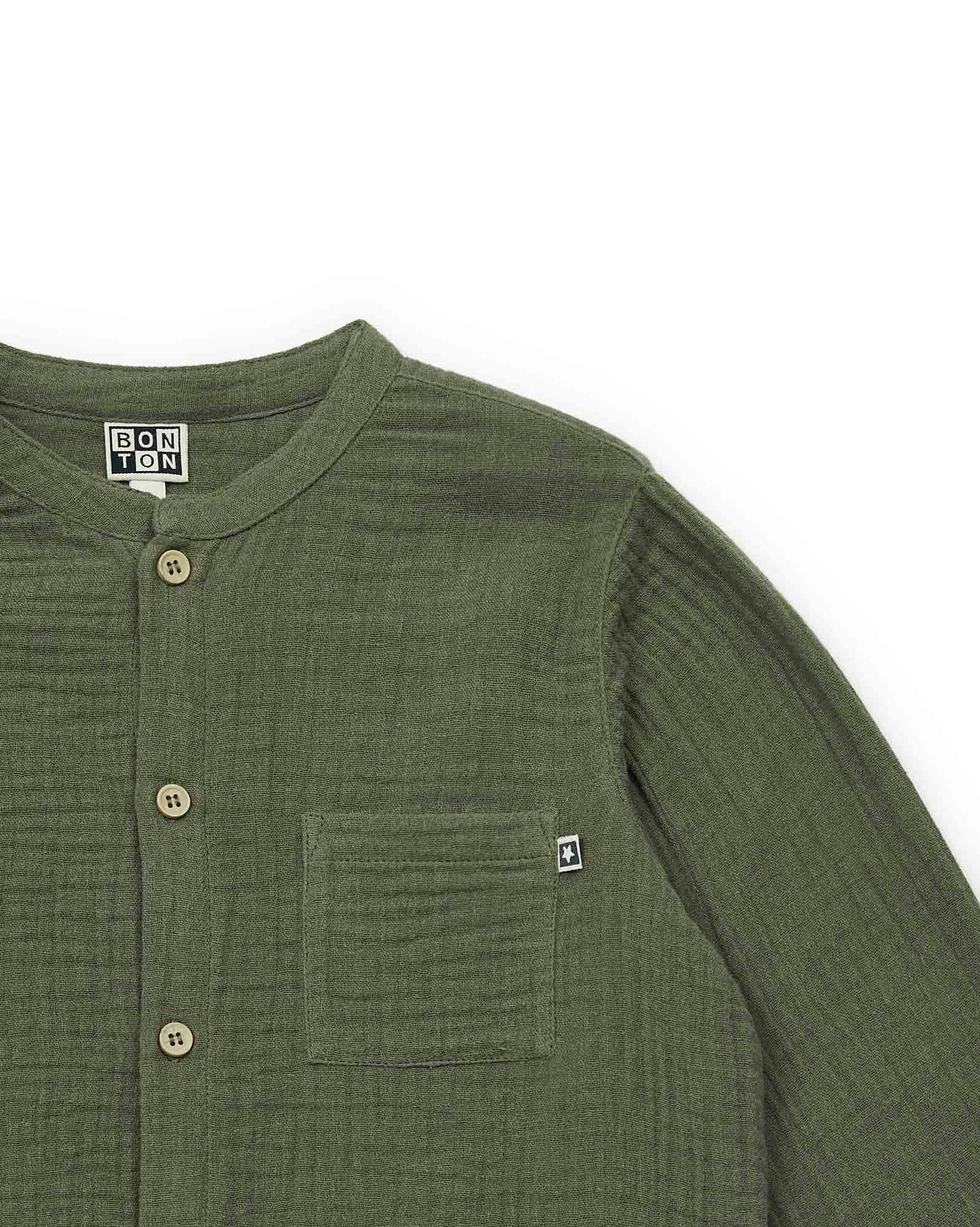 Chemise - Internet verte en gaze 100% coton biologique - Image 6