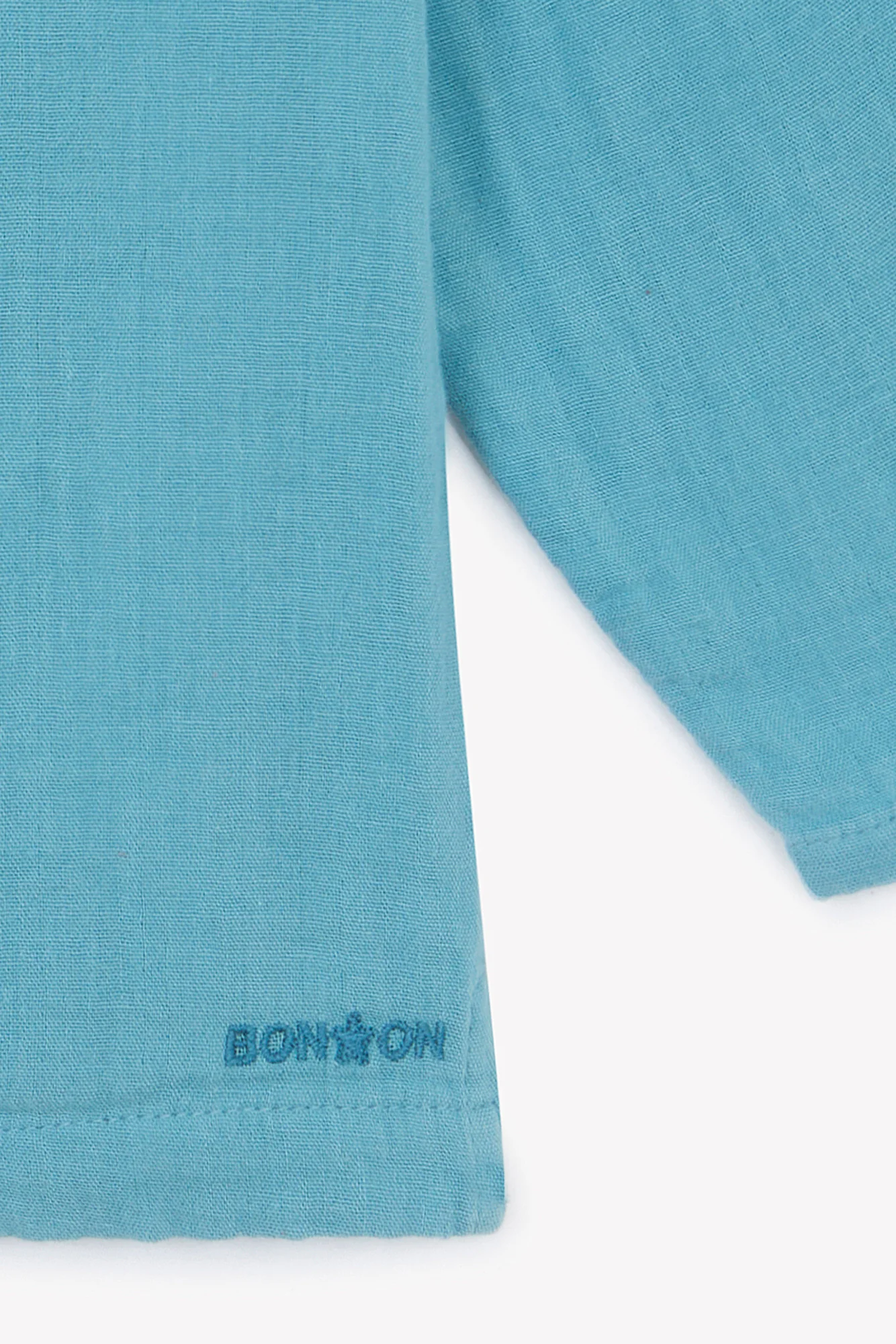 Chemise -  Linde bleu fish en gaze de coton - Image 5
