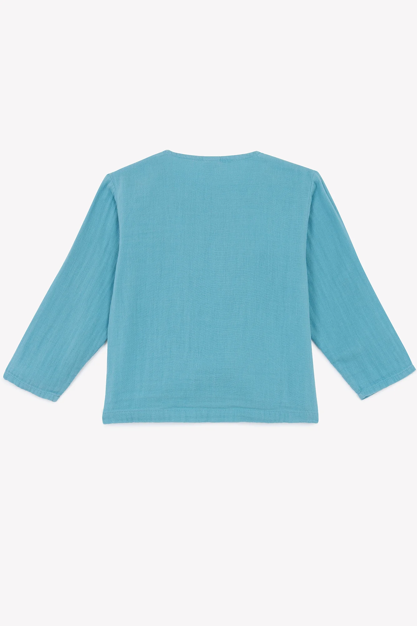 Chemise -  Linde bleu fish en gaze de coton - Image 6