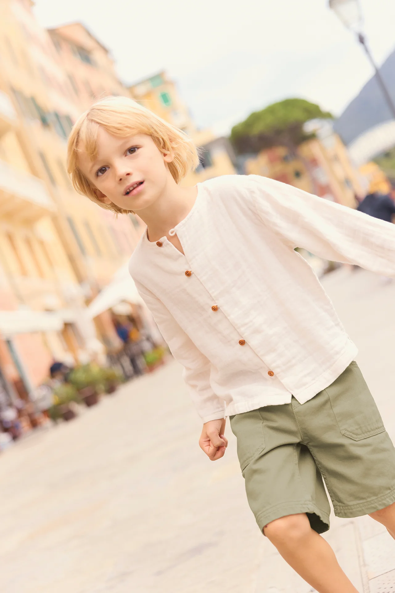 Chemise - Linde écru bonton en gaze de coton