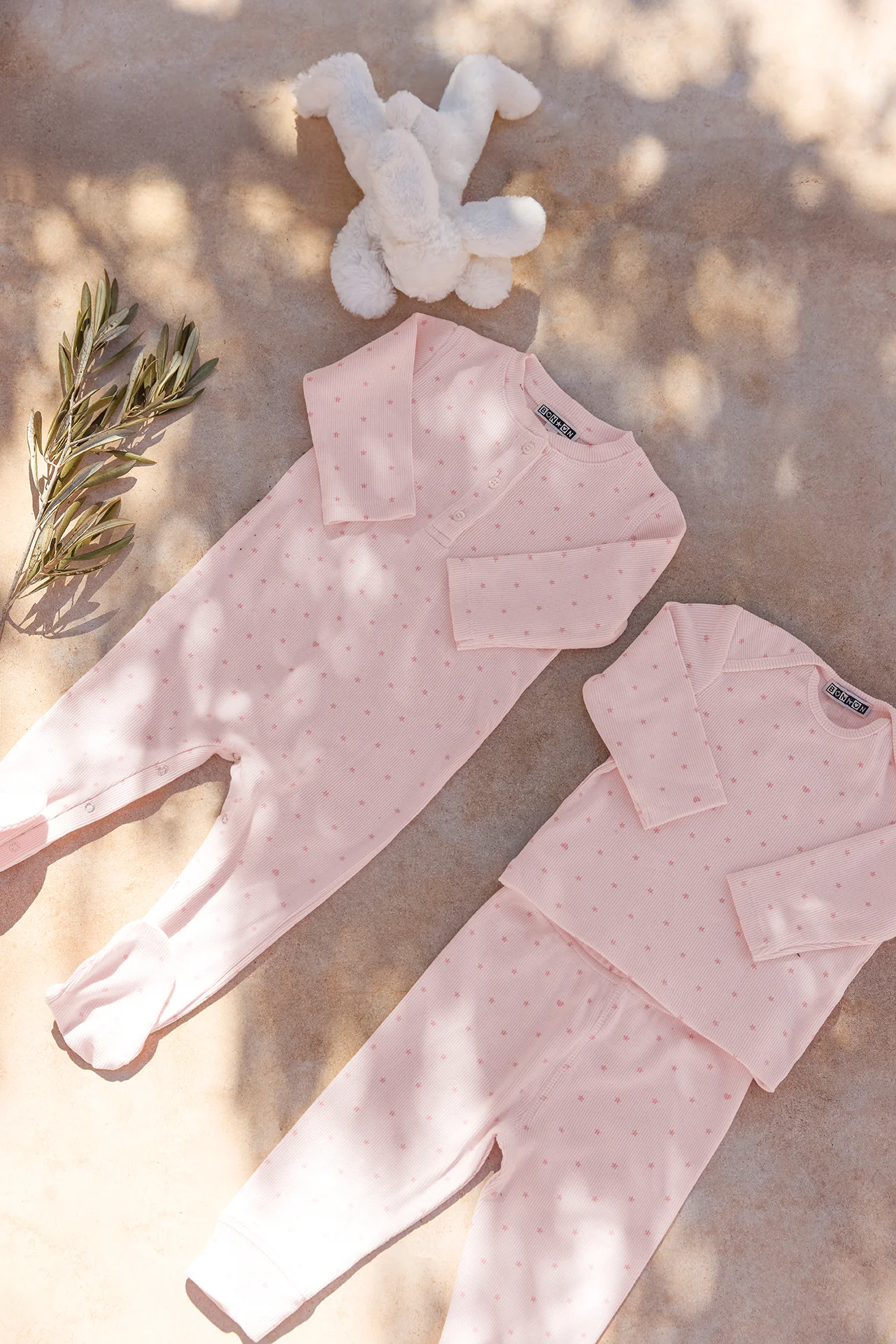 Pyjama 2 pièces - Rose parfait étoiles