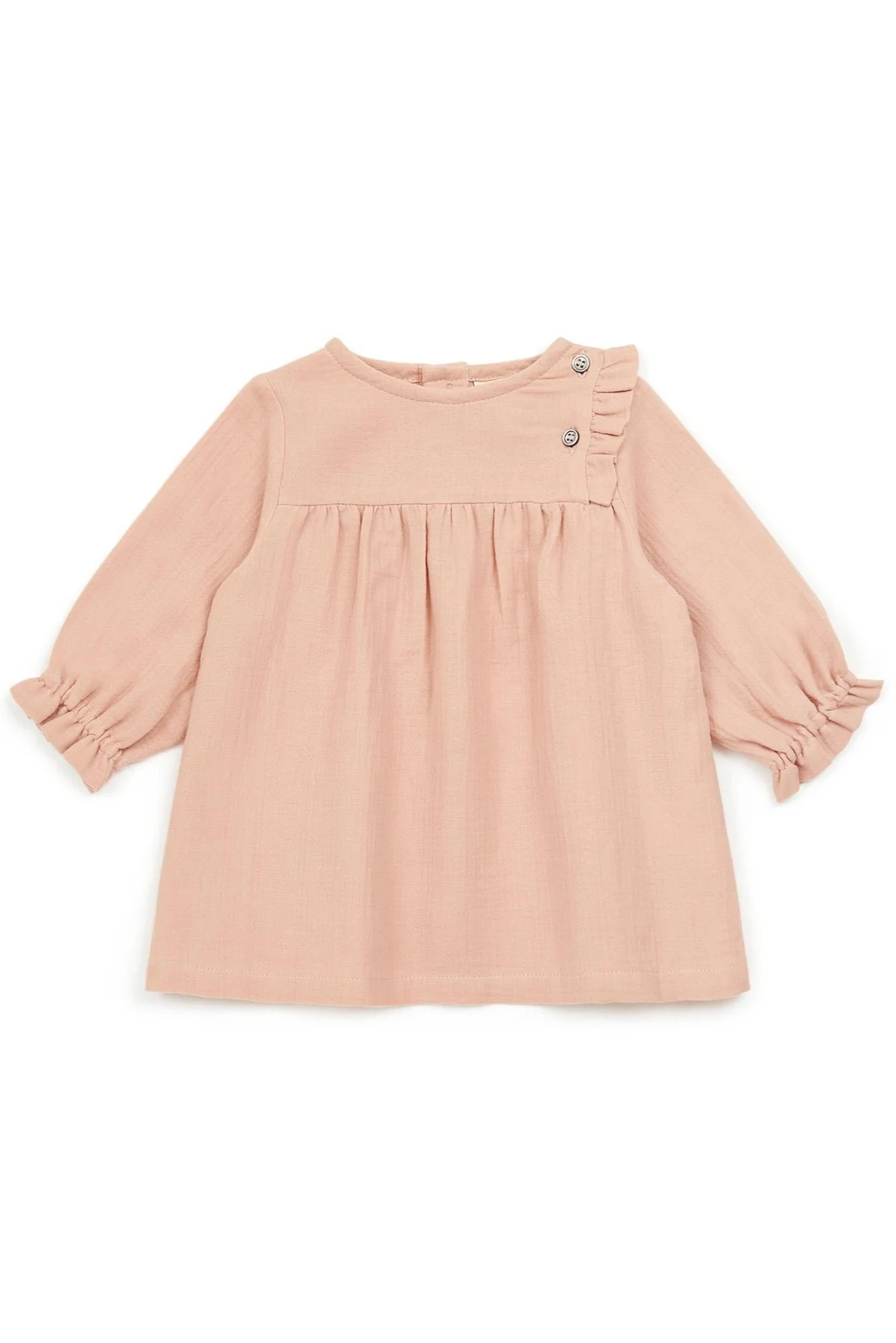 Robe - Pampille rose Bébé en gaze de coton