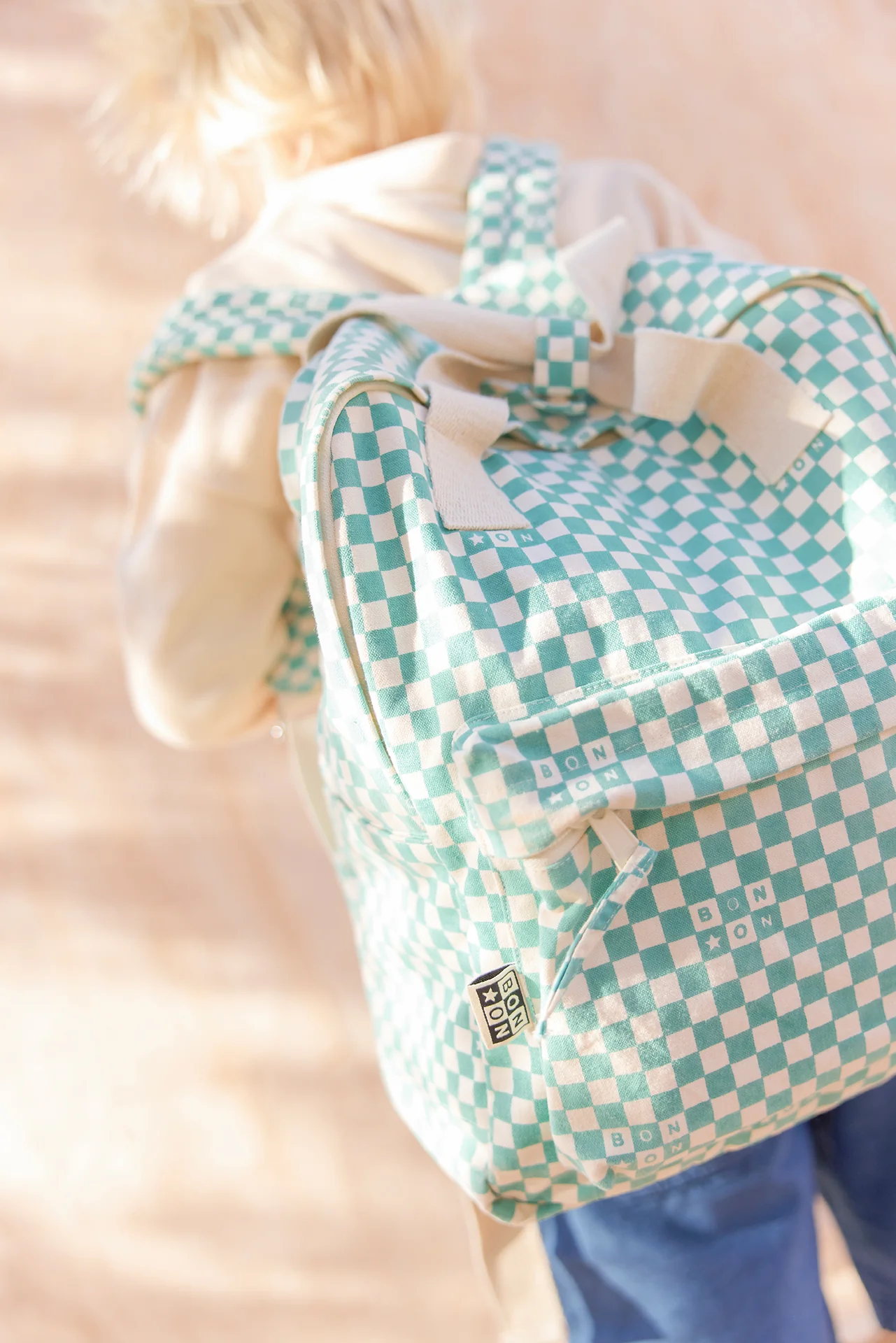 Sac à dos - Damier moyen bleu vintage - Image 3