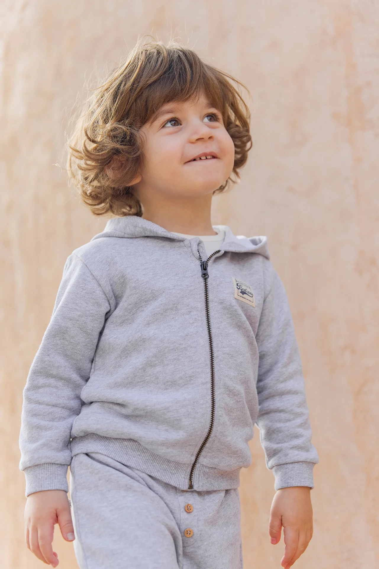 Sweat - Lu  camping gris chiné zippé
