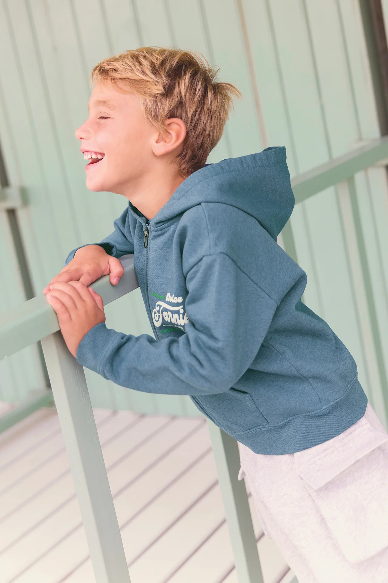 Sweat - Lu bleu méditerannée imprimé "Dolce Farniente"