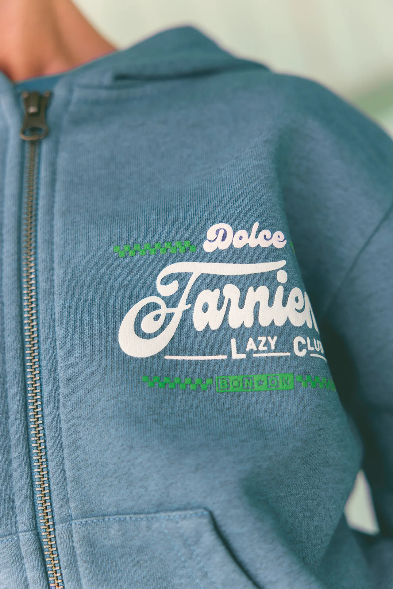 Sweat - Lu bleu méditerannée imprimé "Dolce Farniente" - Image 3