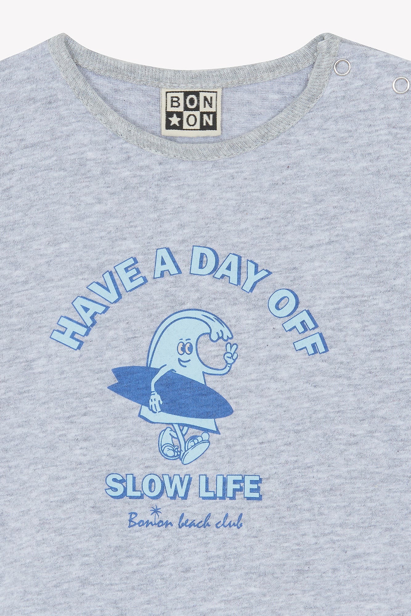 T-shirt - Tuba  gris chiné illustration "Day Off" - Image 2