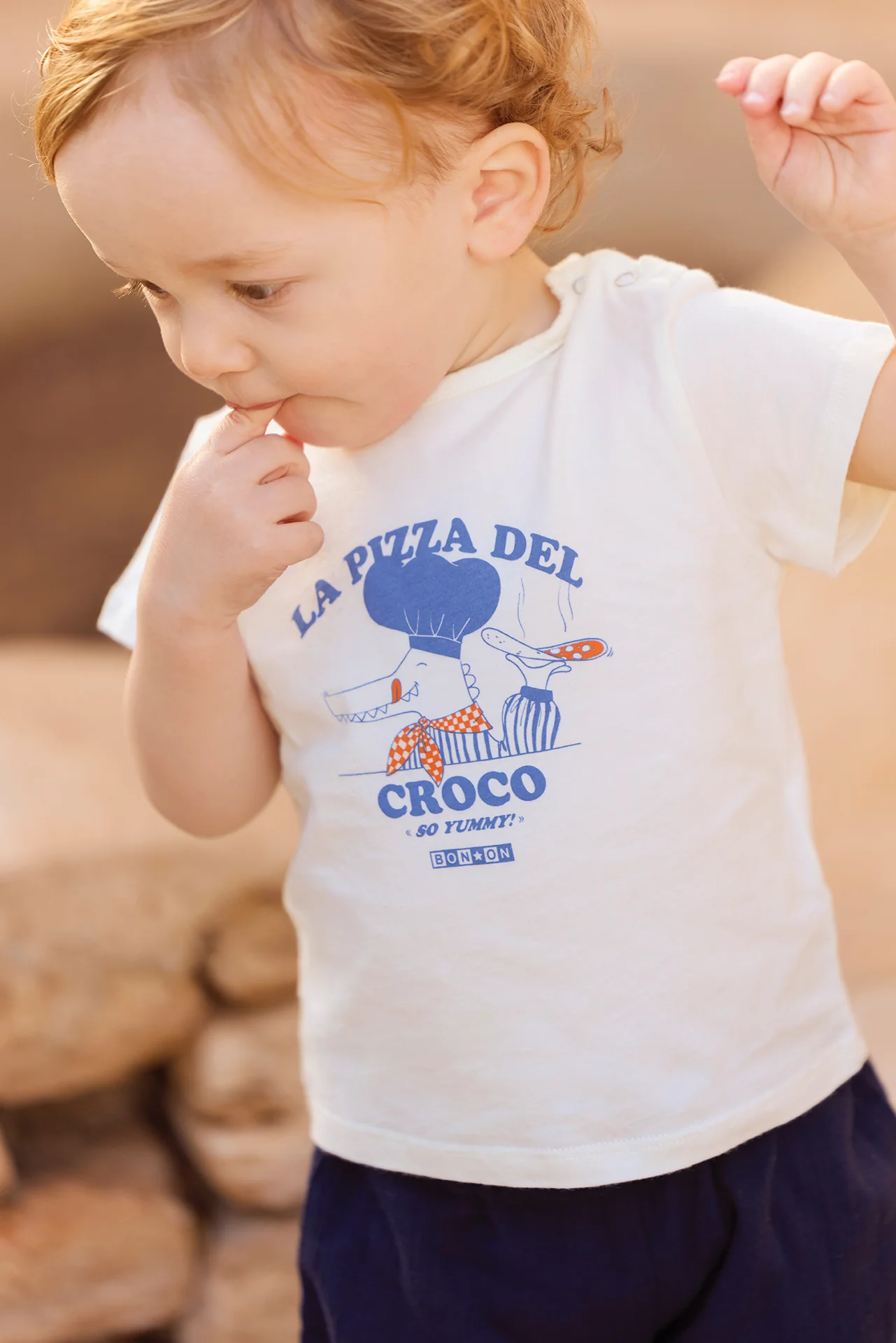 T-shirt - Tuba  pizza écru