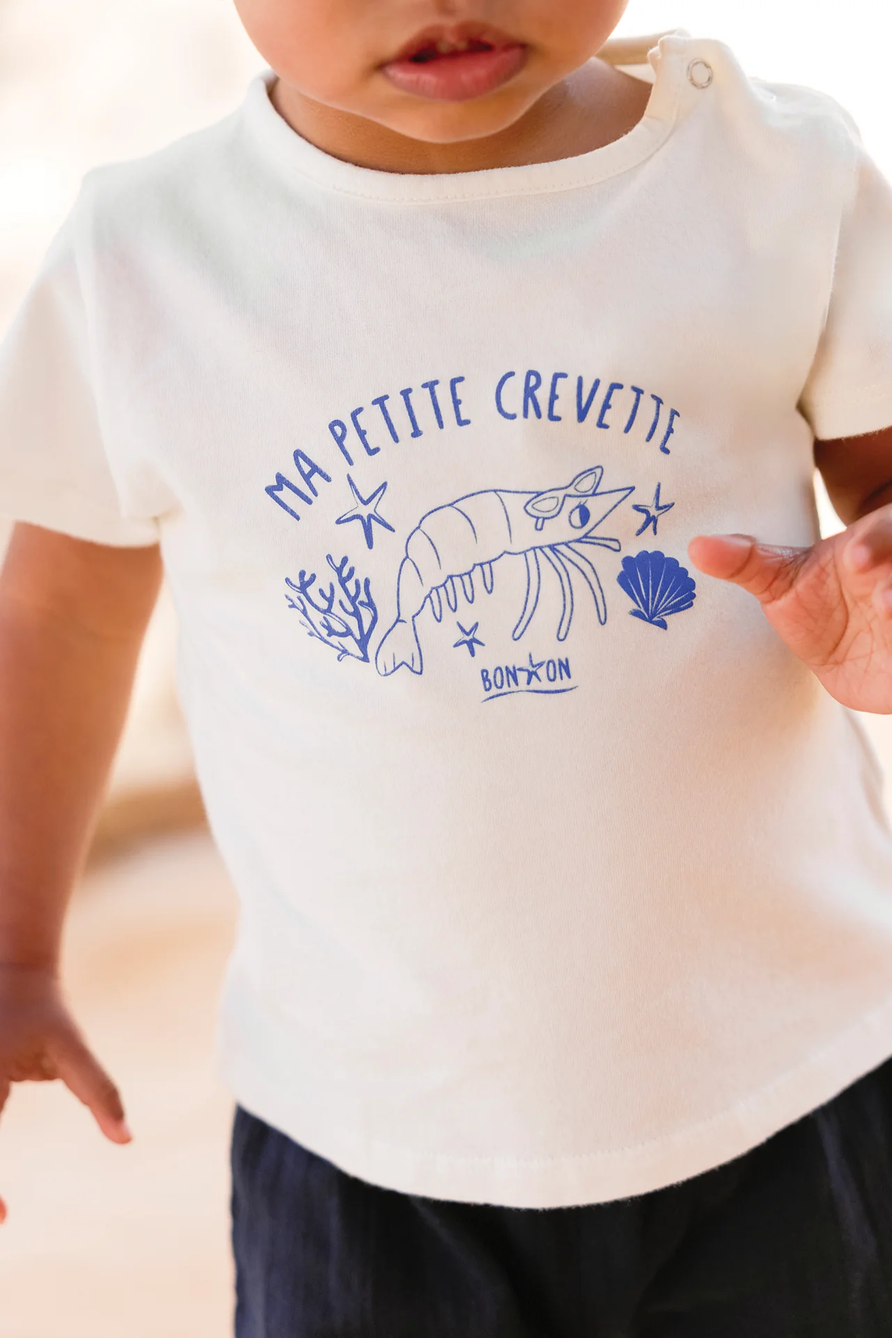T-shirt - Tuba écru illustration "Ma petite crevette"