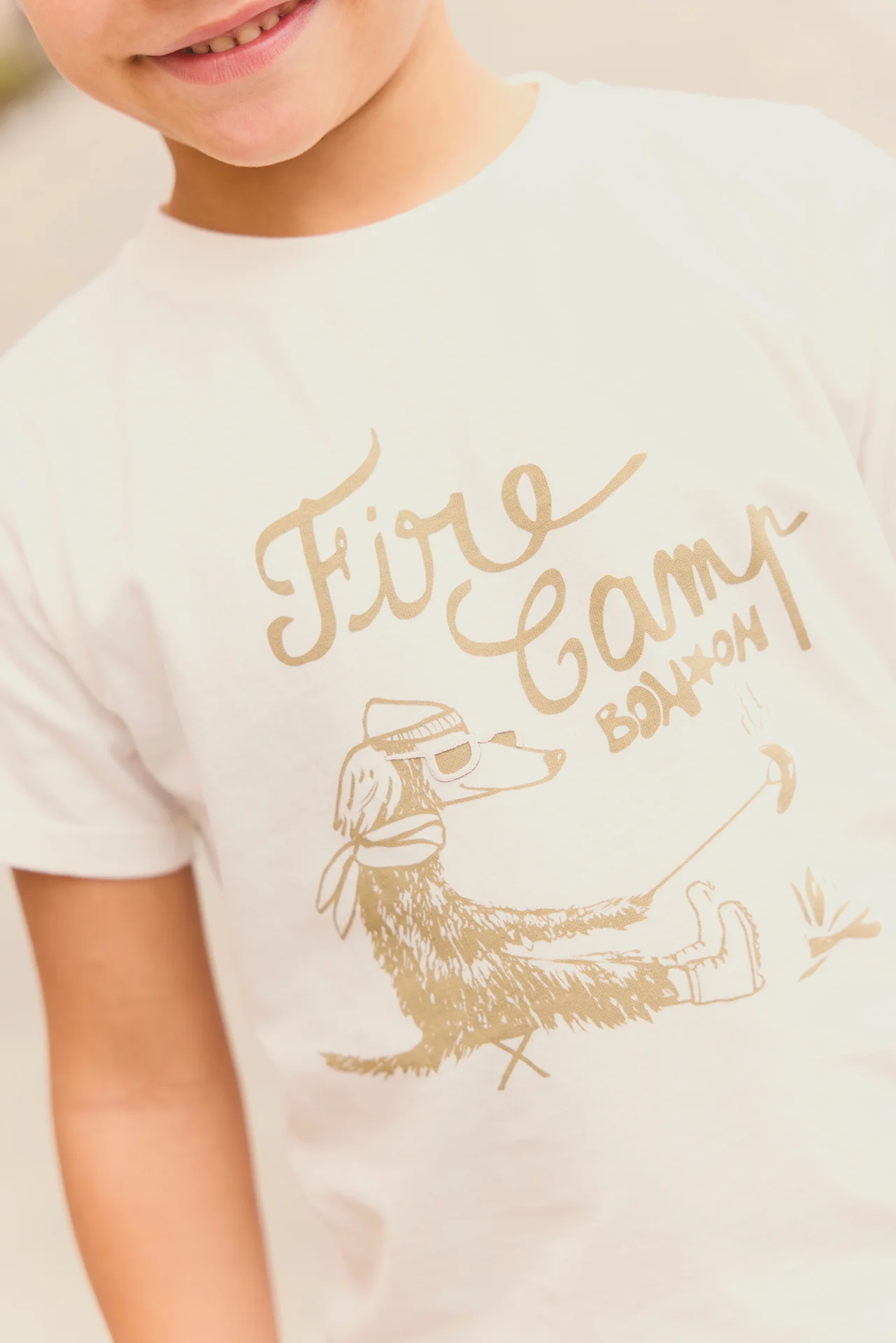 T-shirt - Tubo blanc hamac imprimé "Fire Camp"