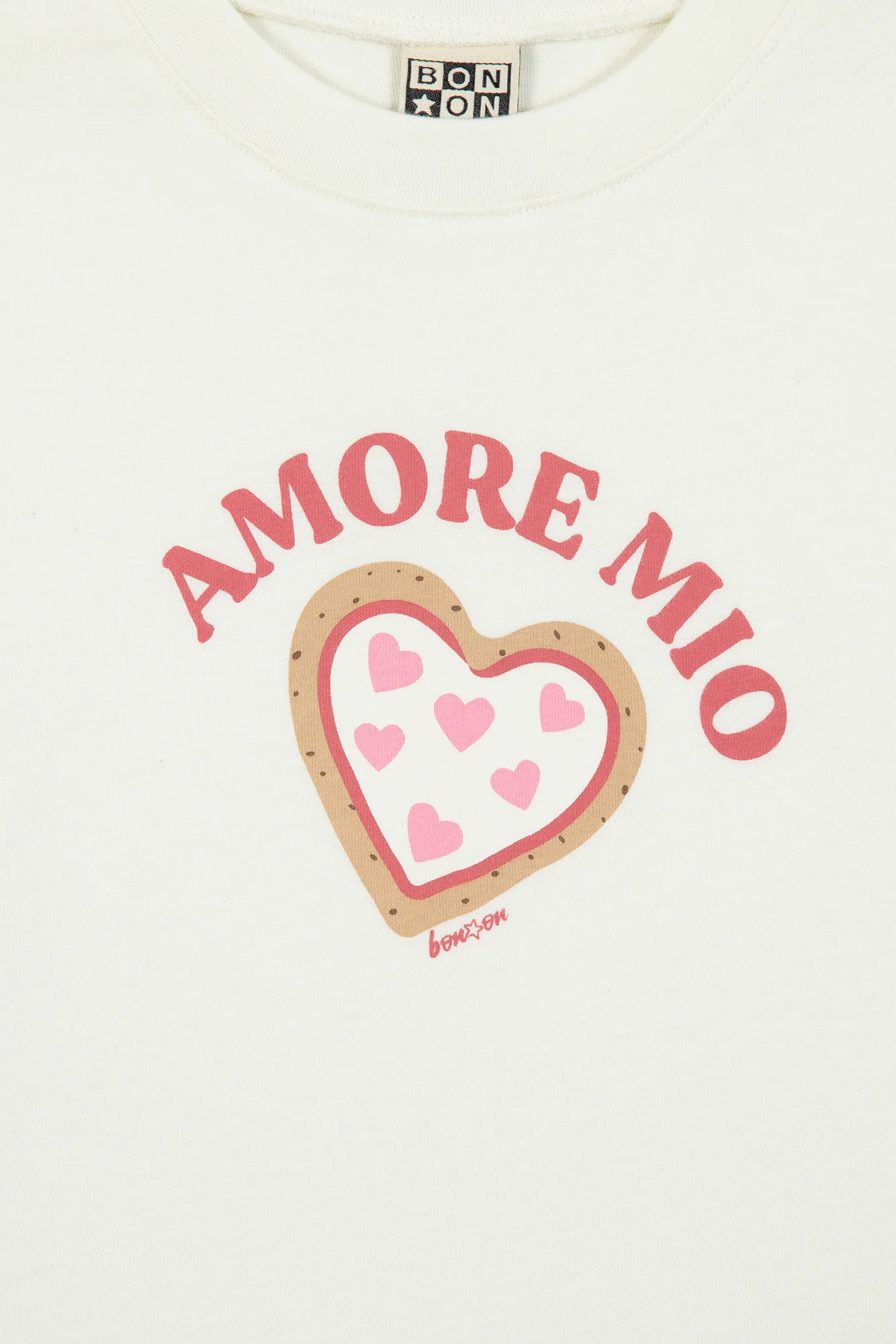 T-shirt - Tubo ecru bonton illustration "Amore Mio" - Image 5