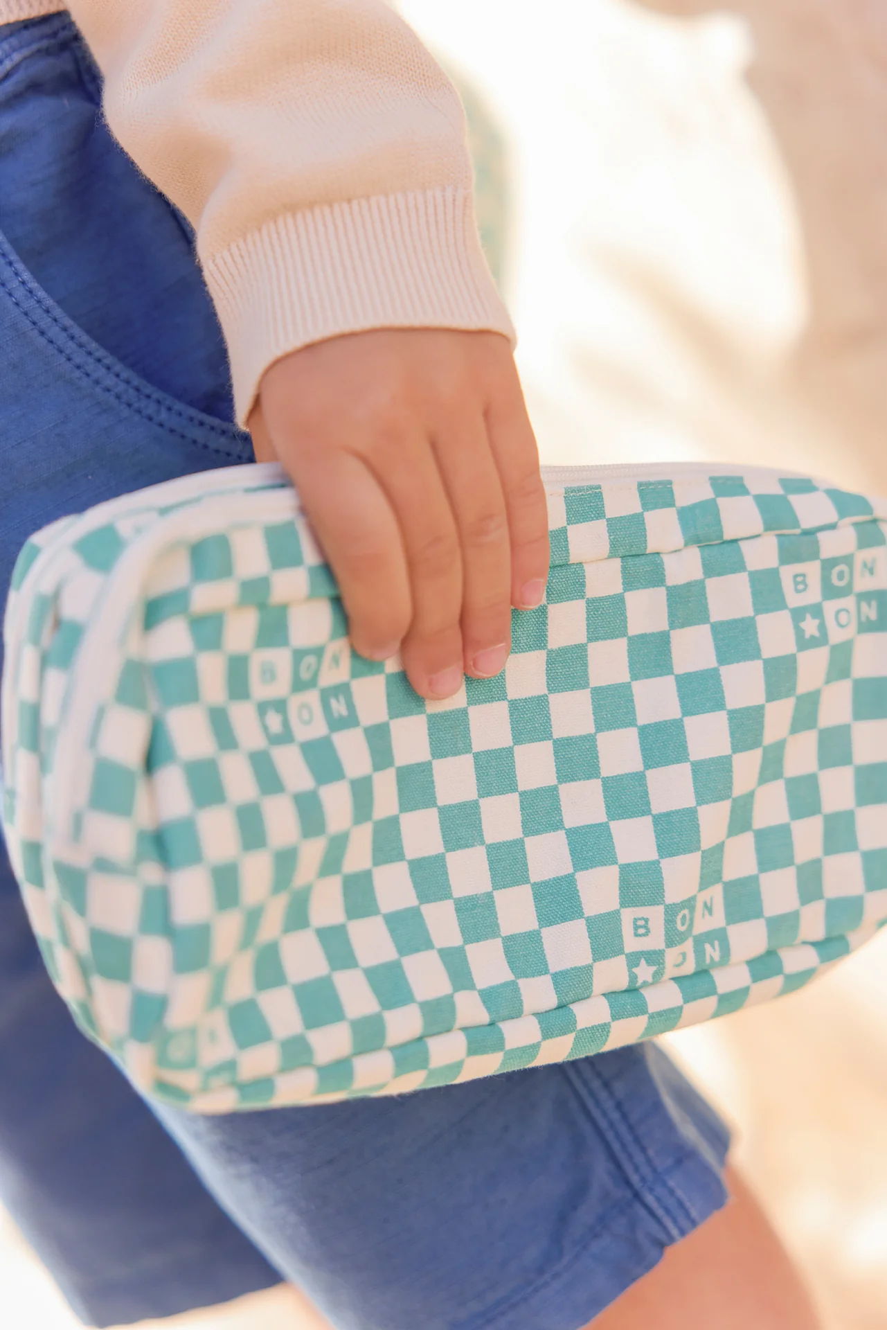 Trousse - Damier bleu vintage - Image 2